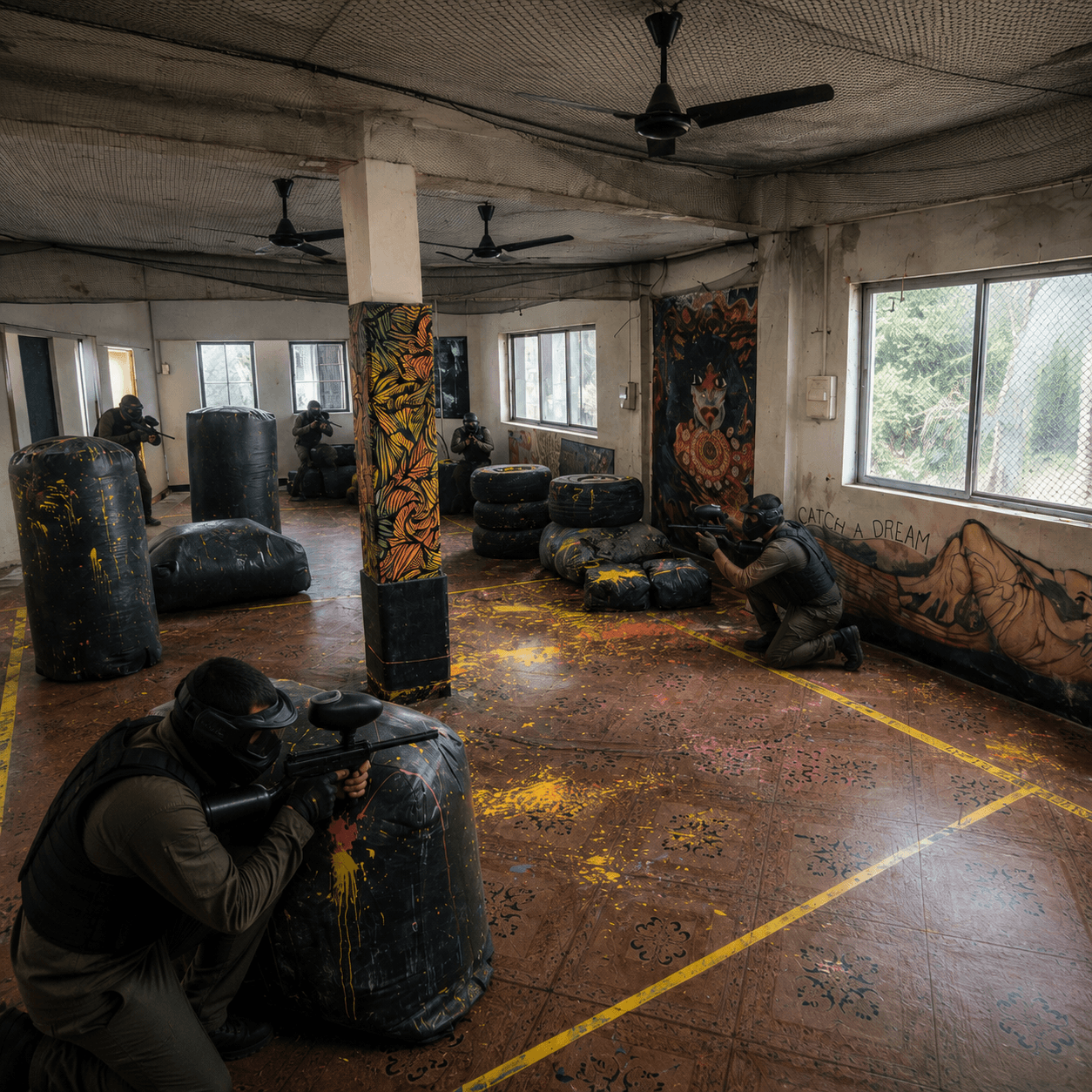 A two-player tactical standoff at The Block